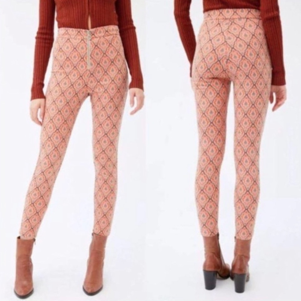 Urban Outfitters Susie Jacquard high waist skinny pants size 2